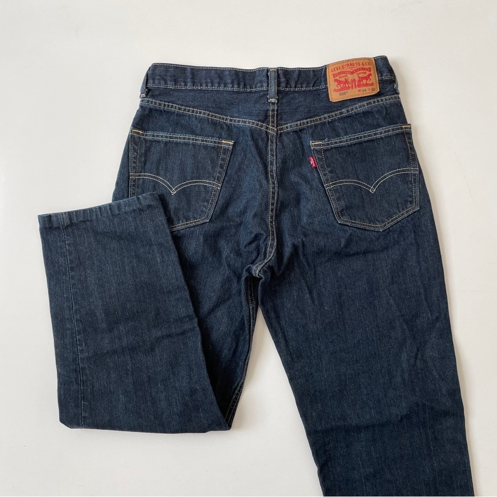 Levi's 550™ Relaxed Fit Straight Leg Baggy Dark Stonewash Jeans, Size 34 30